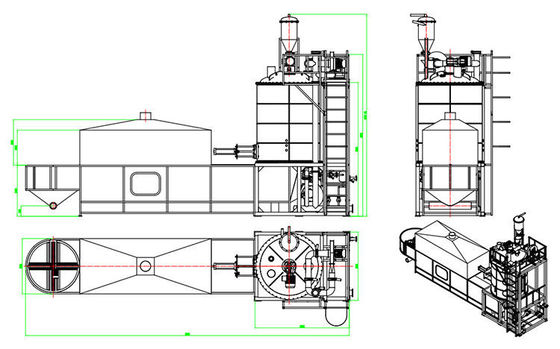 Automazione blu / verde EPS EPU schiumante Pre-espansione macchina suola esterna dalla Cina con letto asciutto fluidzed
